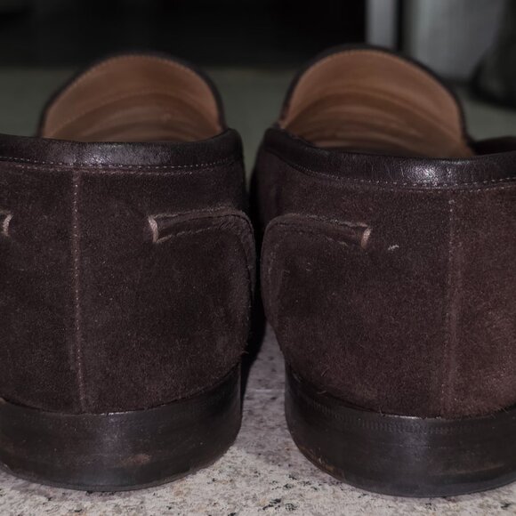 Made in UK Edward Green Men's dark brown suede unlined loafer(Size UK10.5) - Picture 6 of 9